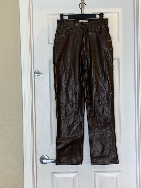 Pants - Abercrombie & Fitch The 90s Straight Ultra High Rise Poly Coated Pants Size 2S